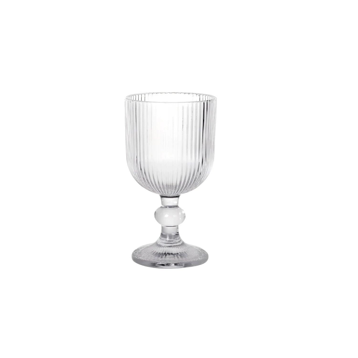 Sonella Clear Wine glasses 360ml embossed striped vintage glassware