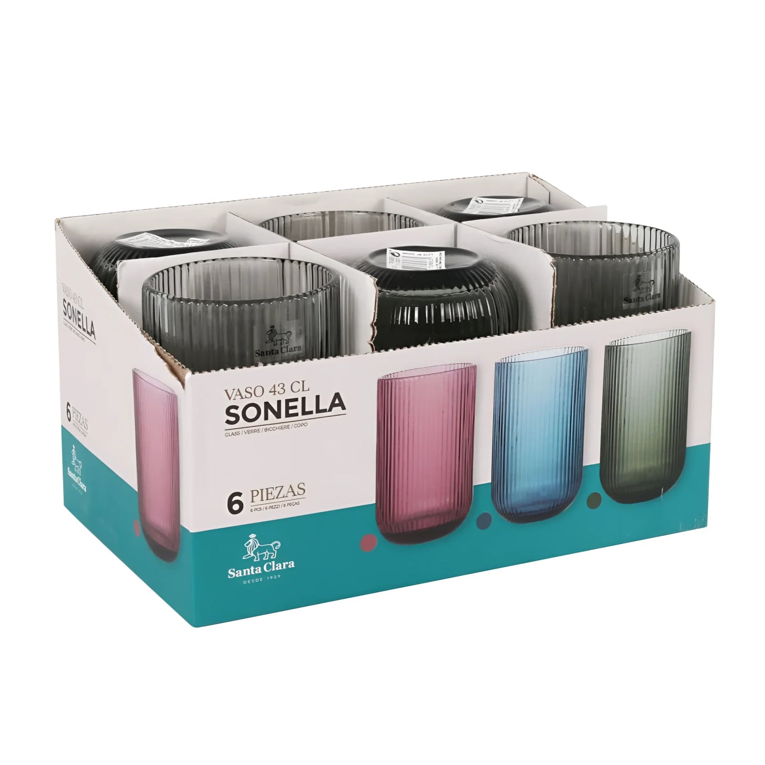 Sonella Green Highball drinking glasses 430ml