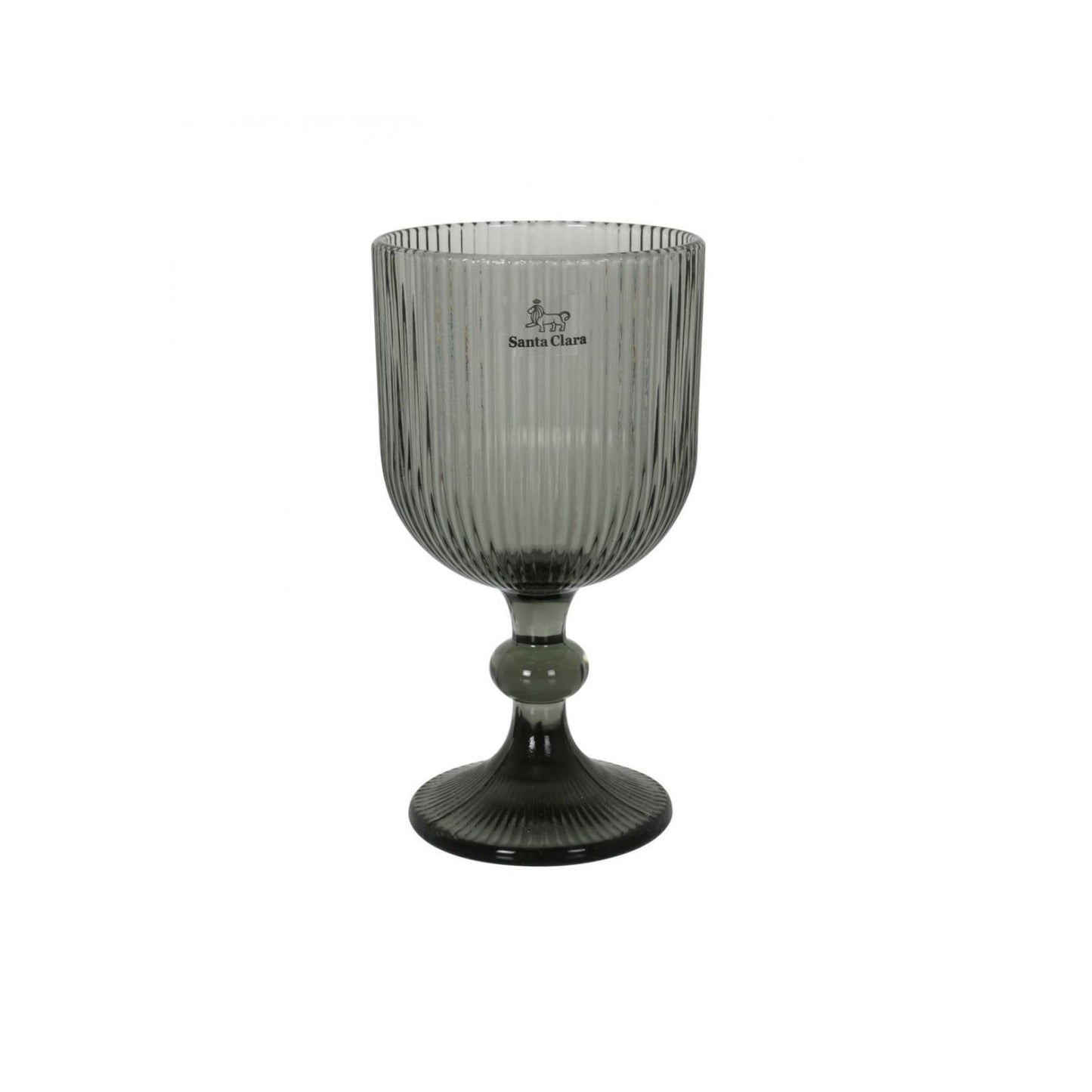 Sonella Grey green Wine glasses 360ml embossed striped vintage glassware