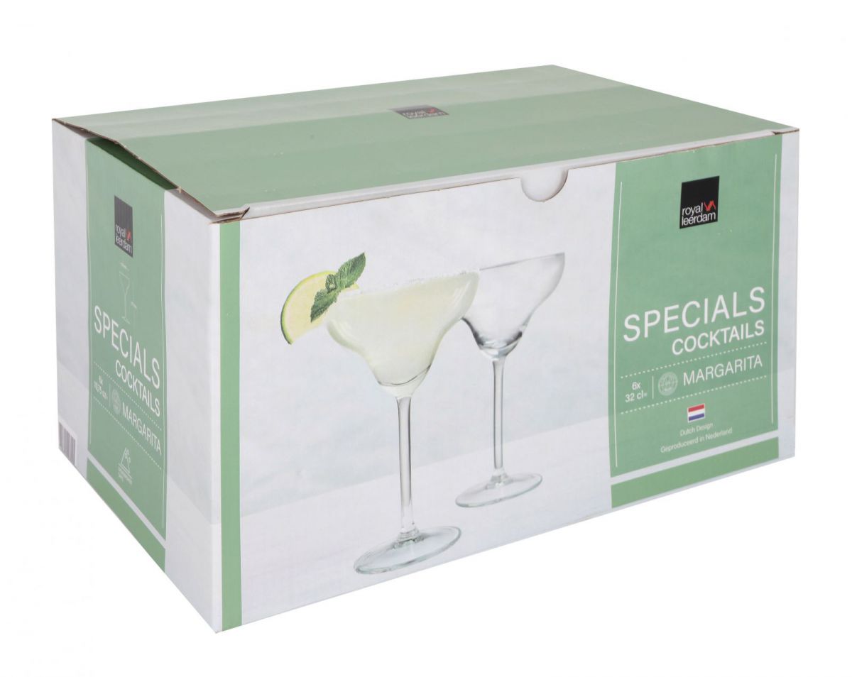 Retail box with two Royal Leerdam Margarita cocktail glasses 32cl 320ml 10.75oz