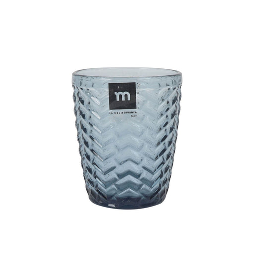 Blue textured drinking glass from SPICA Vintage Style 290ml embossed glassware