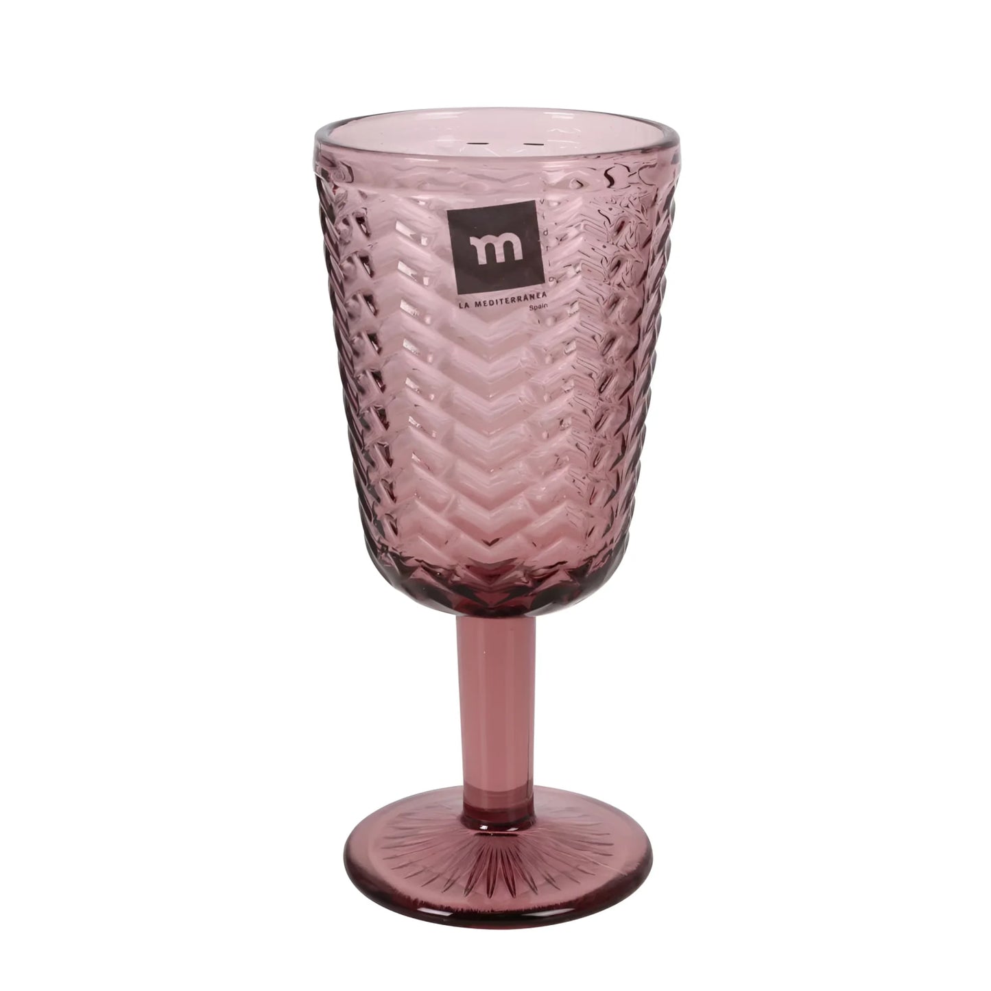 Spica wine glass Plum 320ml embossed glassware vintage style