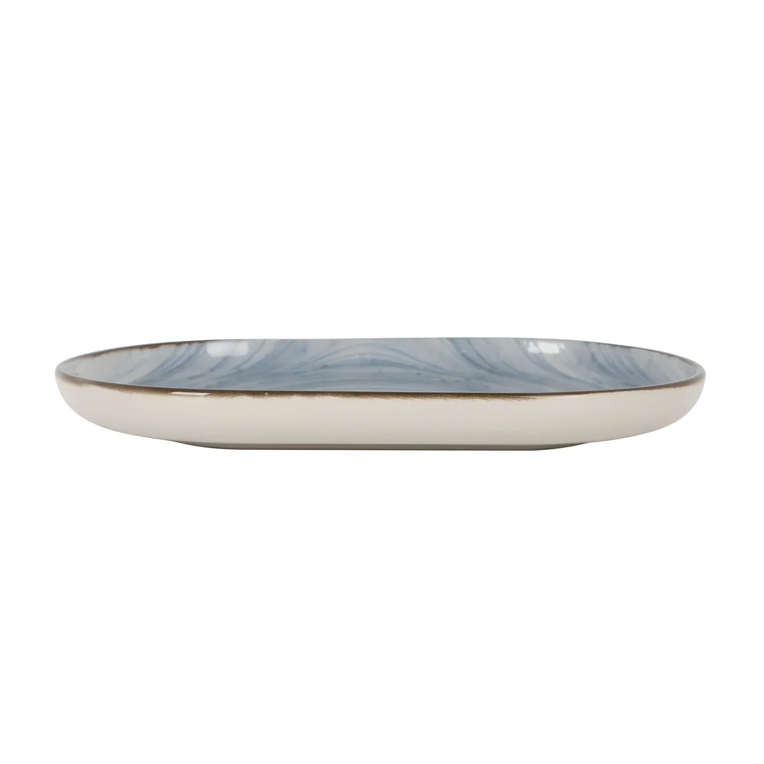 Swirl 20x13cm Stoneware Dessert side plate Textured Stoneware