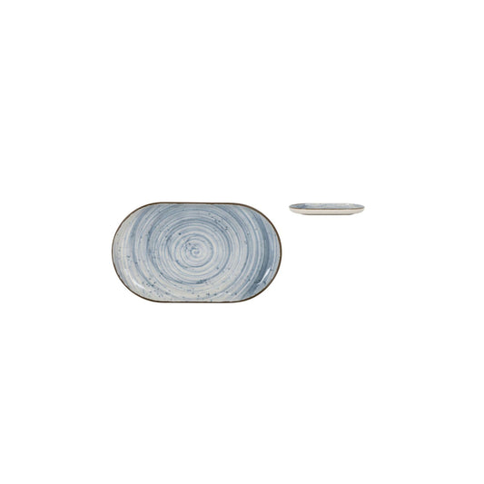 Swirl 20x13cm Stoneware Dessert side plate Textured Stoneware