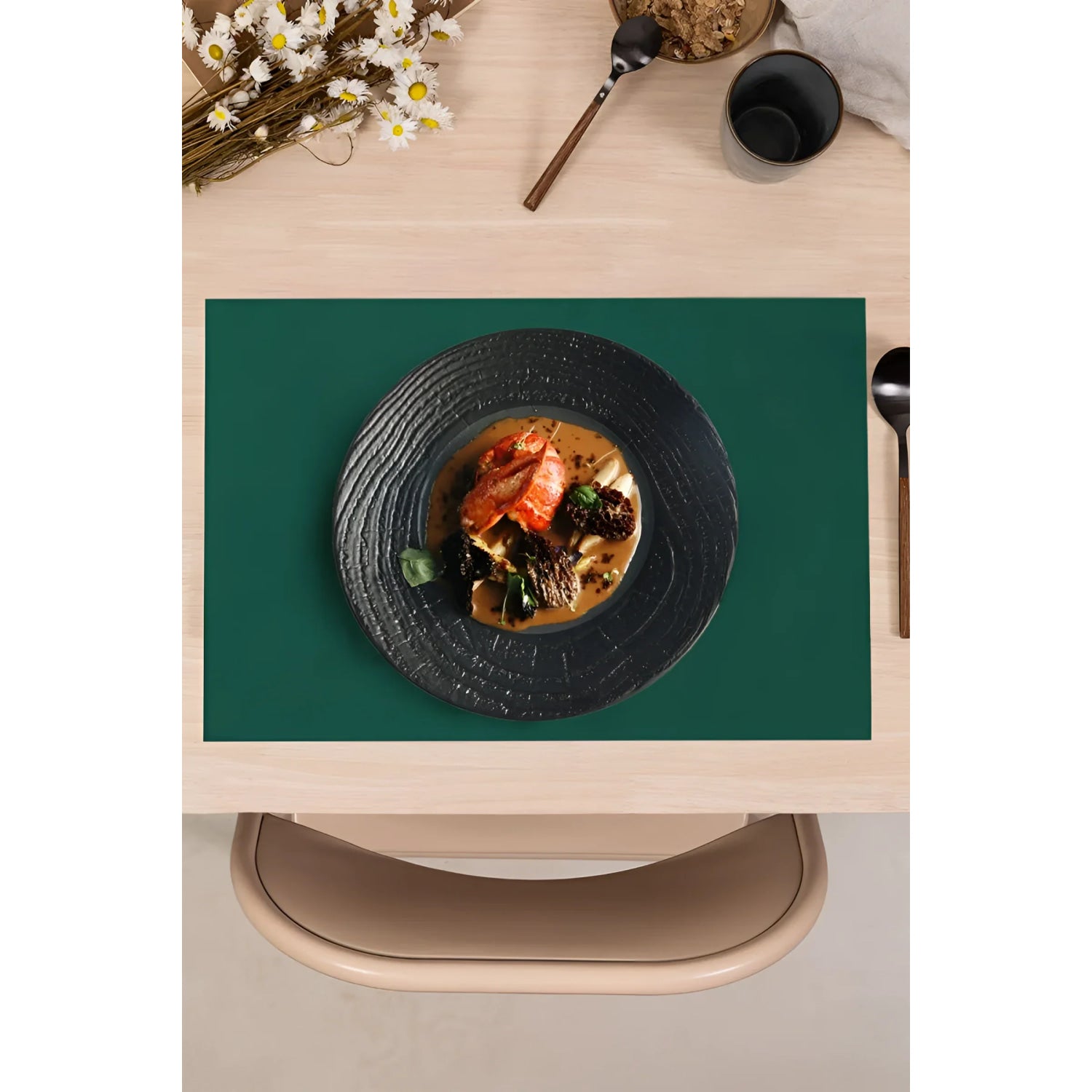 Table Placemats 30x45cm Pack 20u Dark Green Algon