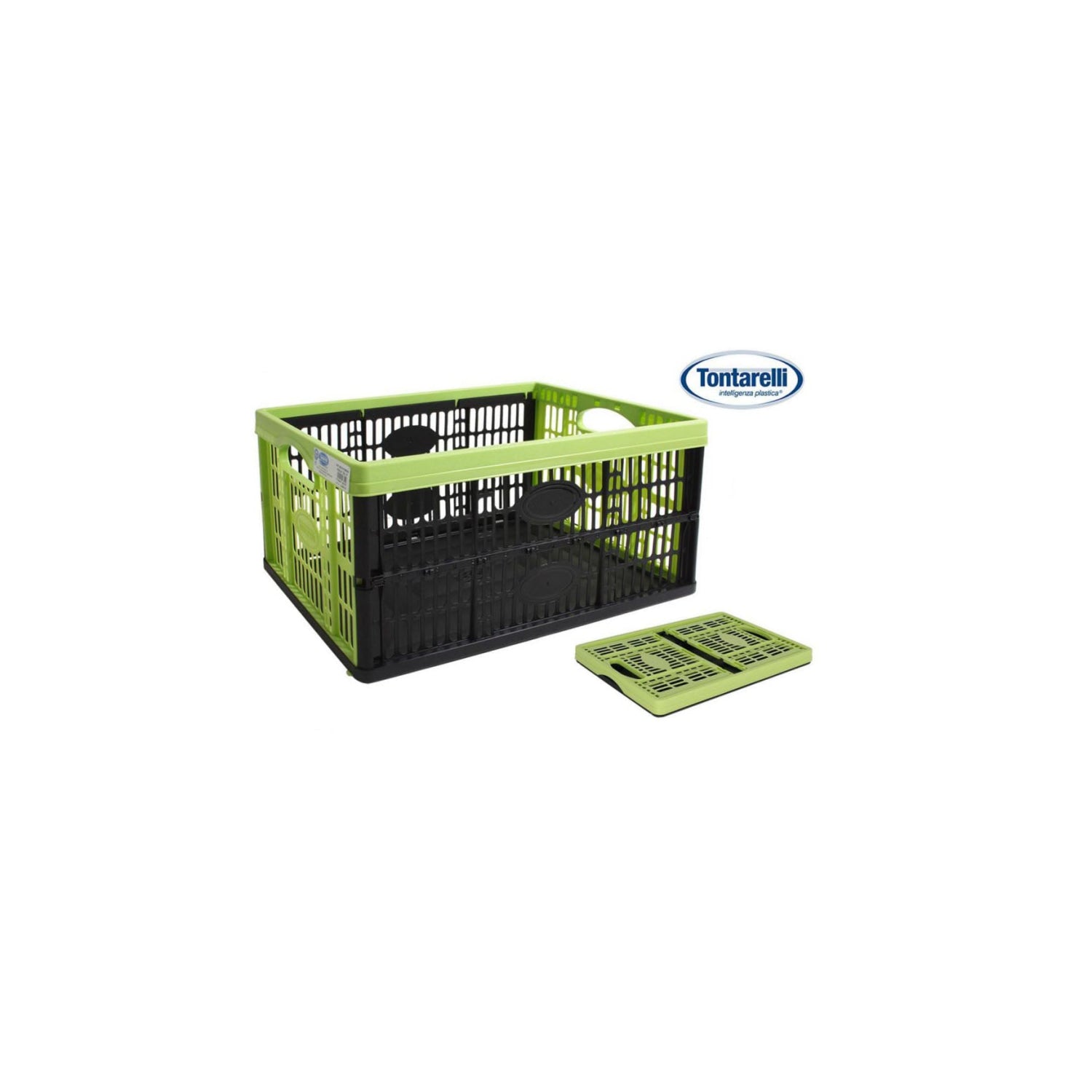 Tontarelli – Folding Box 32L crate – 47.5 x 35 x 23,6 cm voilа Green/Black