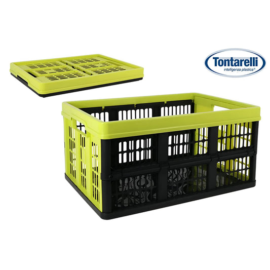 Tontarelli – Folding Box 45L crate– 53x37x27cm voilа Green/Black