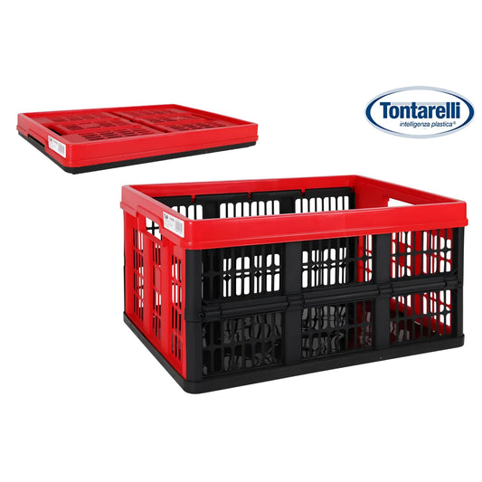 Tontarelli – Folding Box 45L crate– 53x37x27cm voilа Red/Black