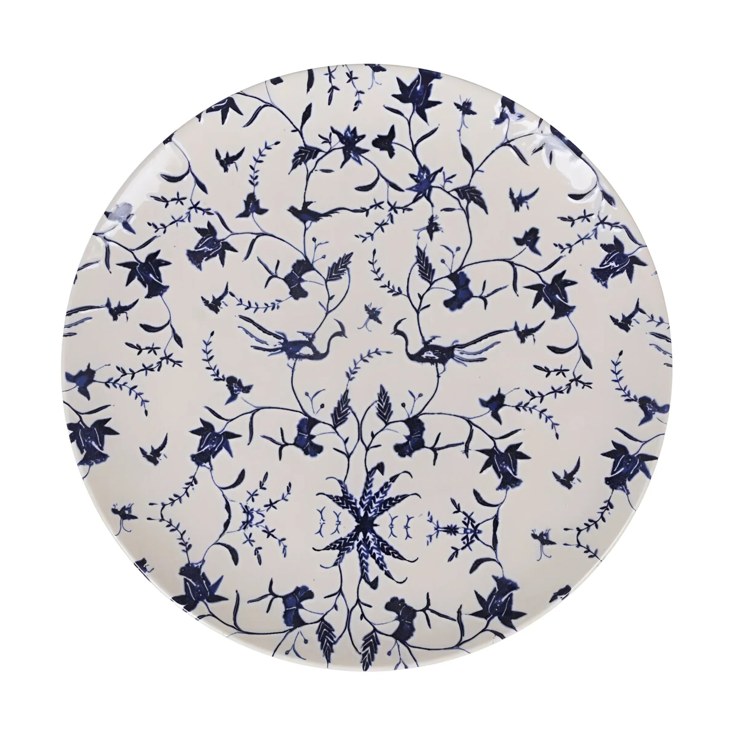 Tuile 6pcs Embossed Stoneware DINNER SET blue dinner plates set