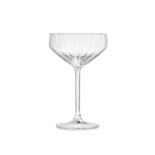 Clear ribbed glass coupe from Vintage Royal Leerdam Glory Champagne saucer collection