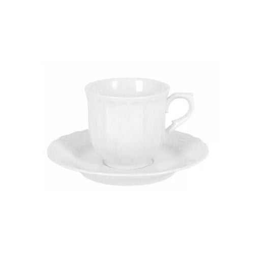 White porcelain teacup and saucer from Vintage coffee tea mugs cups with handle collection