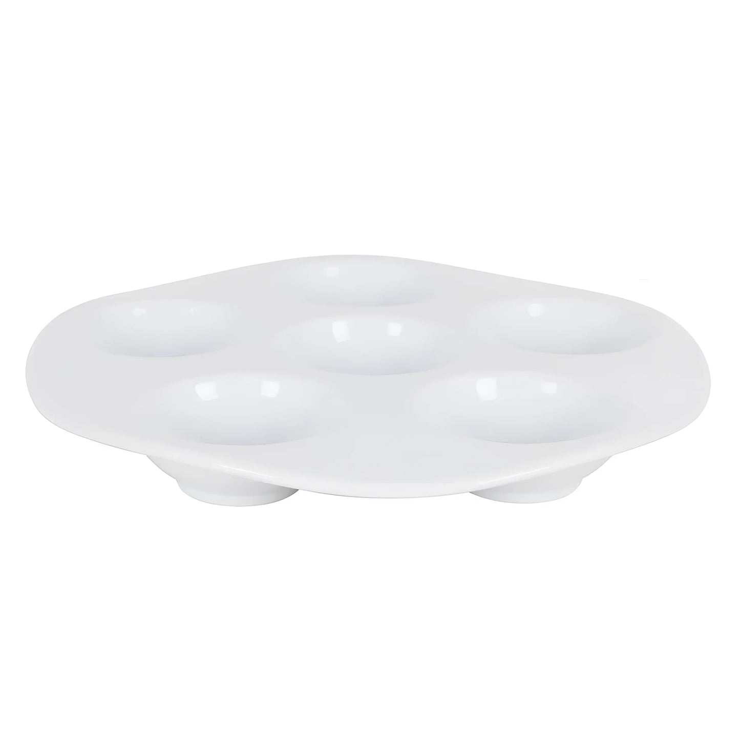 White Porcleain degustation tapas tasting Serving dish 6 compartments 28cm