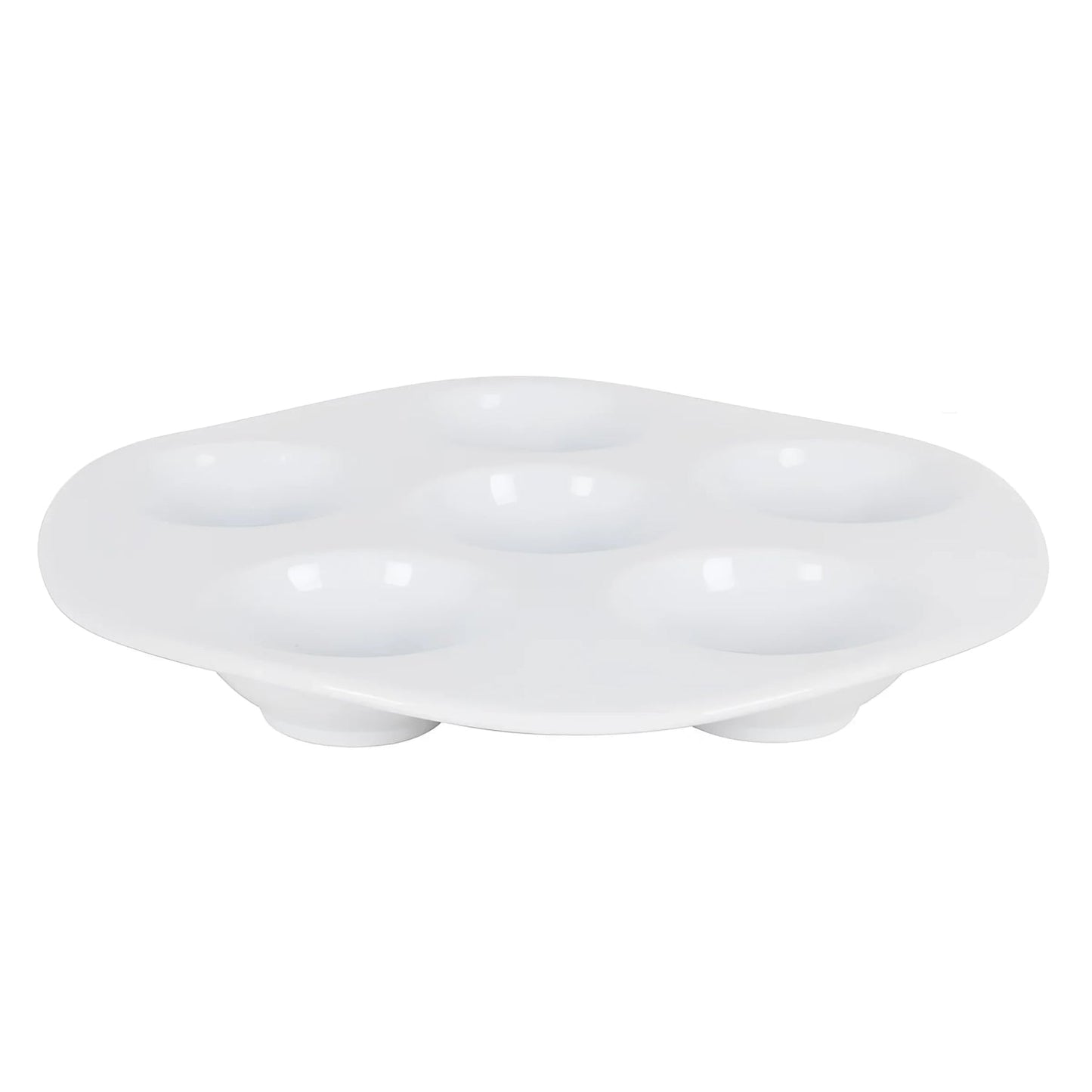 White Porcleain degustation tapas tasting Serving dish 6 compartments 28cm