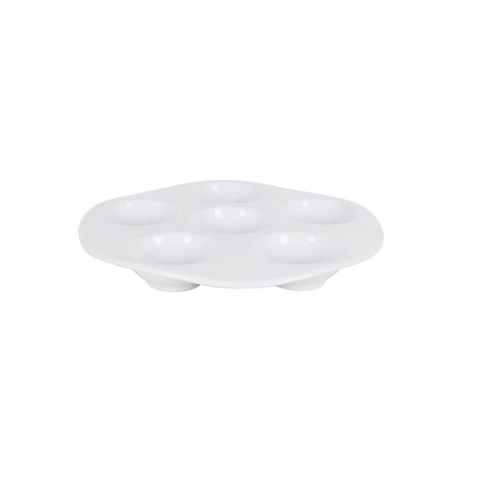 White Porcleain degustation tapas tasting Serving dish 6 compartments 28cm