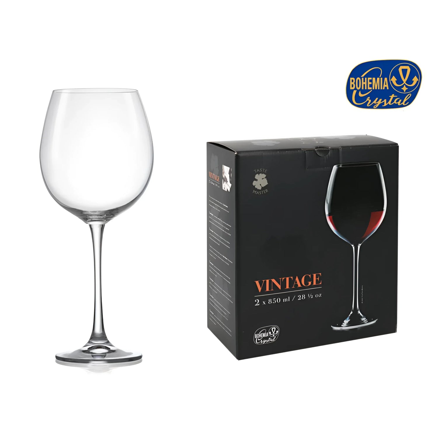 2x xxl giant red Wine Glasses cup 850ml / 25.5 oz Ballon Bohemia Crystal