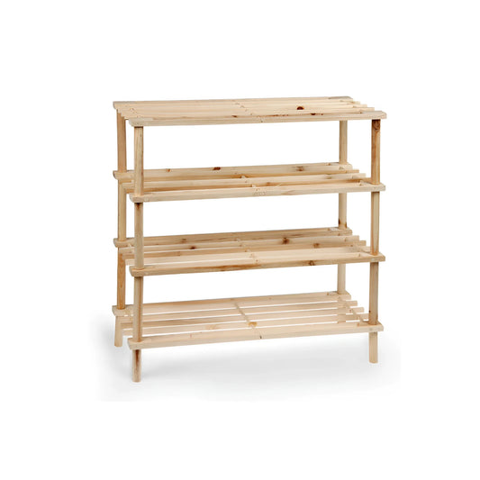 Wooden Shoe Rack 63x26x67cm 4 Levels