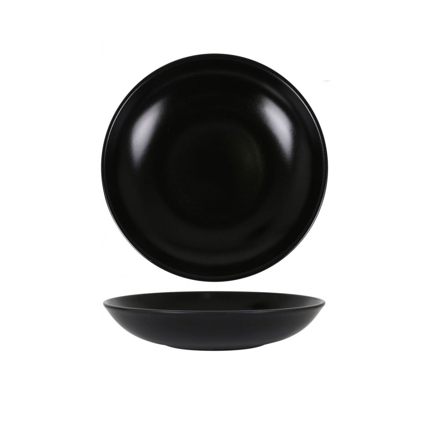 Zenci Gourmet Black stoneware pasta soup salad bowl 23x4cm BONNA