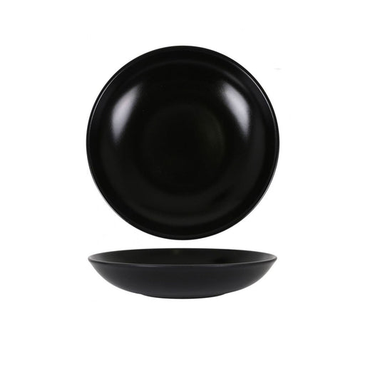 Zenci Gourmet Black stoneware pasta soup salad bowl 23x4cm BONNA