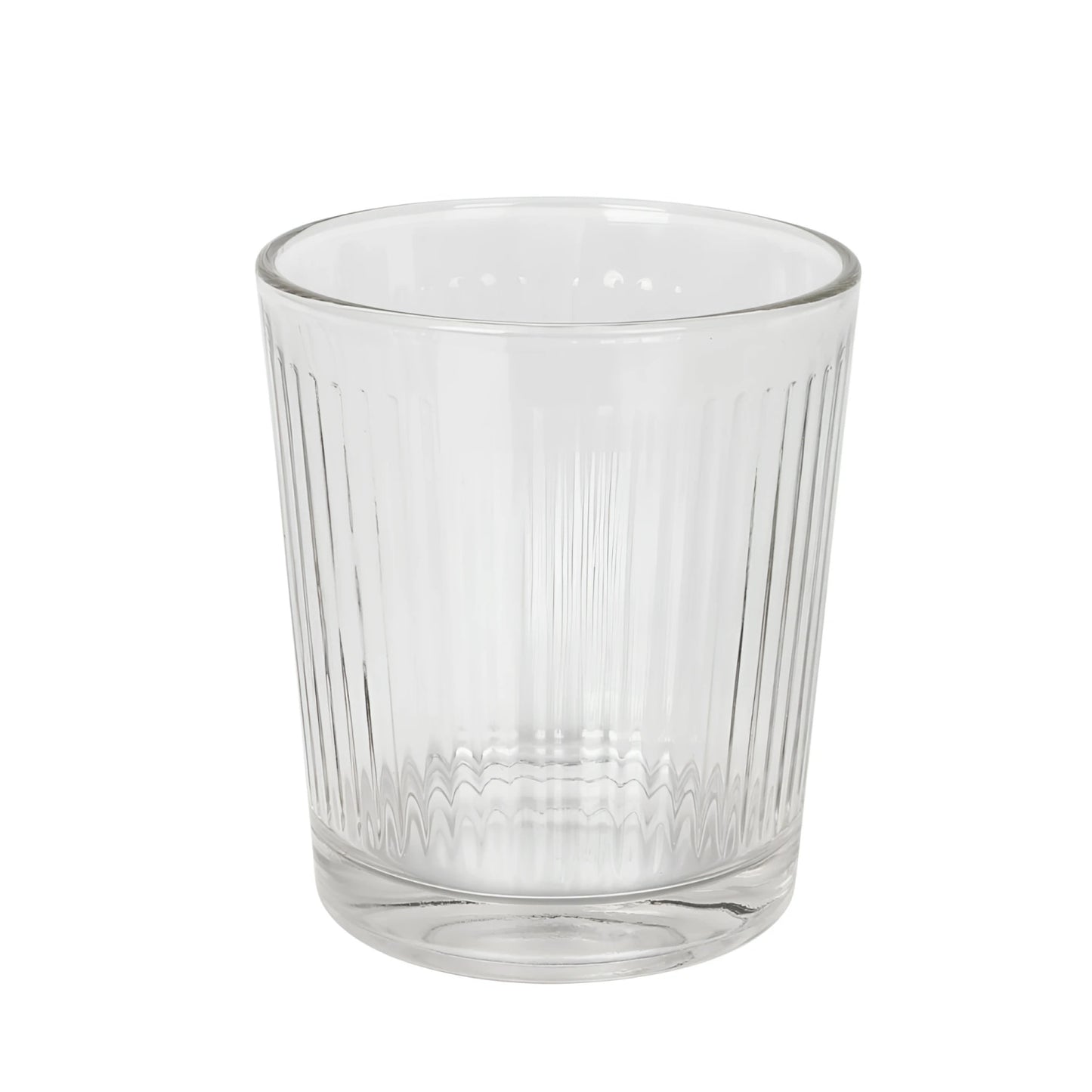 Zenya Clear striped tumbler glass 340ml with ridges and wavy base