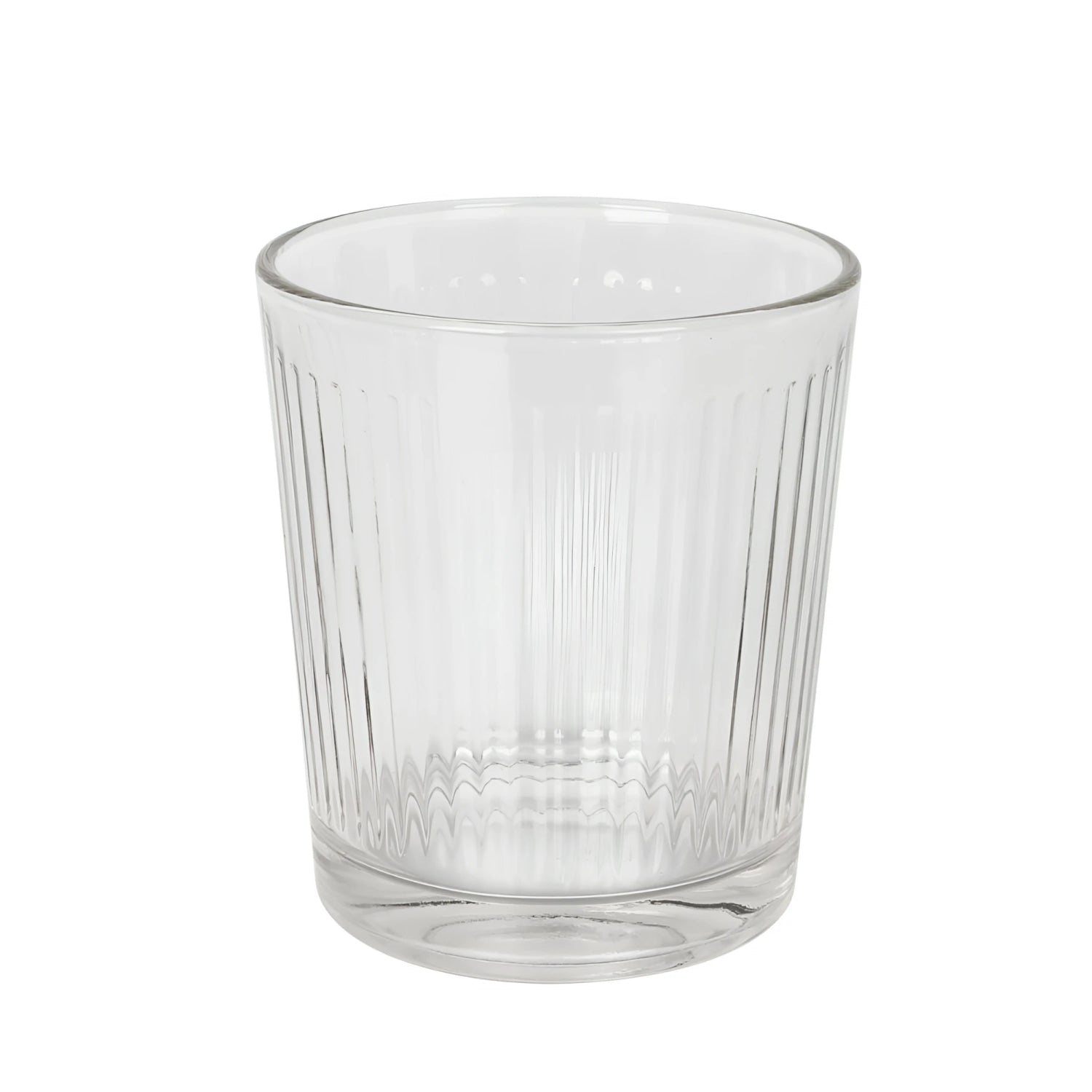 Zenya Clear striped tumbler glass 340ml with ridges and wavy base